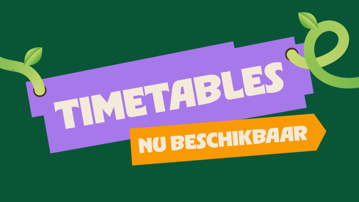 Timetable nu beschikbaar!